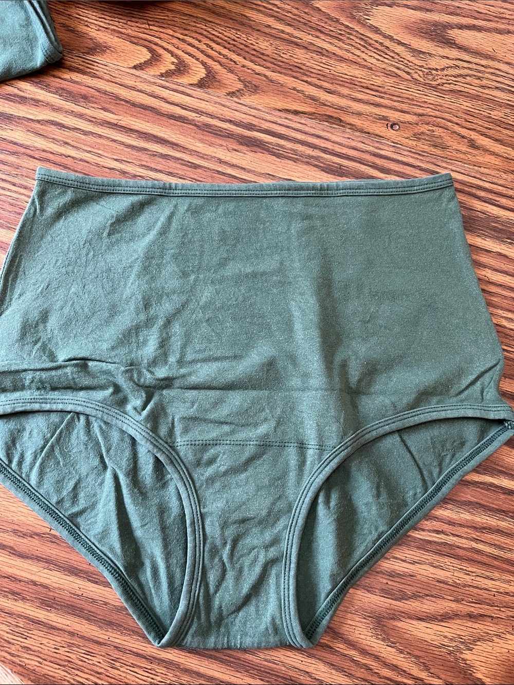 ARQ High Rise High Waist Organic Cotton Blend Undies Fern Green Comfy - Large